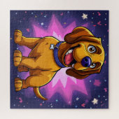 Speelse Cartoonhond met Levendige Kleuren Legpuzzel (Horizontaal)