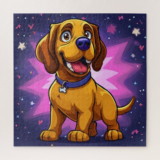 Speelse Cartoonhond met Levendige Kleuren Legpuzzel (Verticaal)