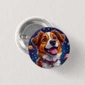 Speelse Cartoonhond met Levendige Kleuren Ronde Button 3,2 Cm (Voorkant /achterkant)