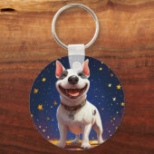 Speelse Cartoonhond met Levendige Kleuren Sleutelhanger (Achterkant)