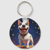 Speelse Cartoonhond met Levendige Kleuren Sleutelhanger (Achterkant)