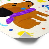 Speelse cartoonpuppy's poster (Hoek)