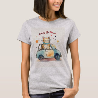 Speelse Cat Cartoon Graphic T-shirt