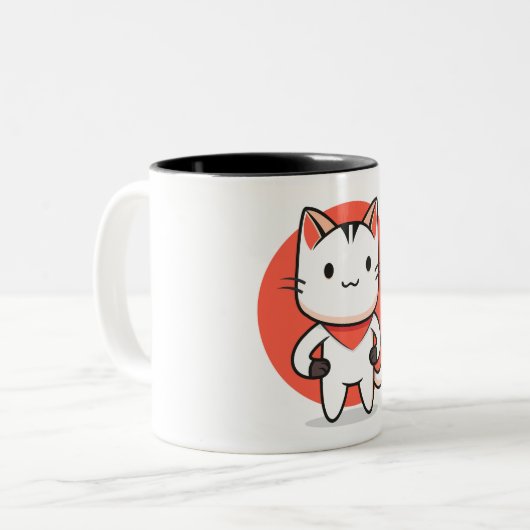 Speelse Cat Design Keramische Mok (Voorkant links)