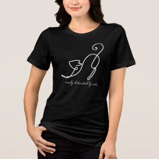 Speelse Cat Line Art | Cat Lover Tri-Blend Shirt