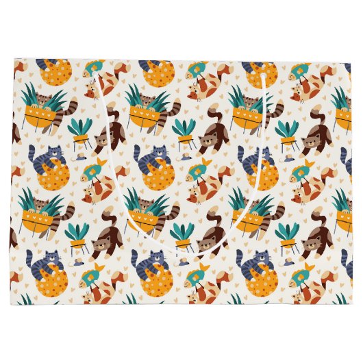 Speelse Cat Lover Design Groot Cadeauzakje (Achterkant)