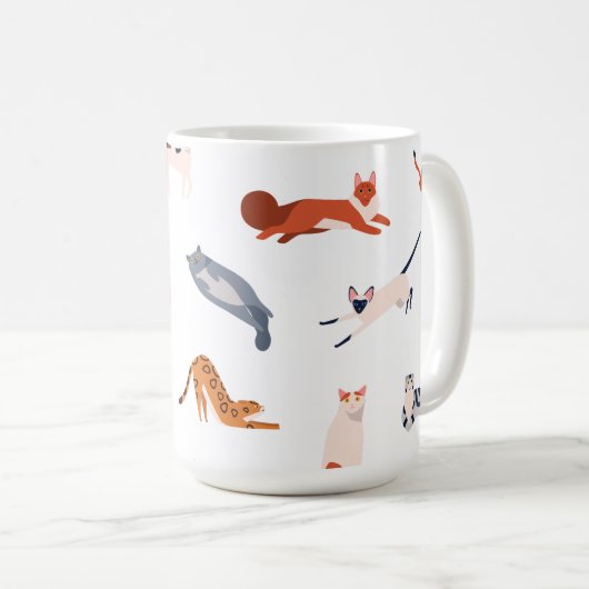 Speelse Cats Pattern – Schattigee Feline Lover Koffiemok (Voorkant rechts)