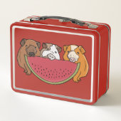Speelse cavia's en watermeloen illustratie (Achterkant)