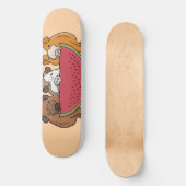Speelse cavia's en watermeloen illustratie persoonlijk skateboard (Voorkant)