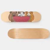 Speelse cavia's en watermeloen illustratie persoonlijk skateboard (Horizontaal)
