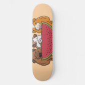 Speelse cavia's en watermeloen illustratie persoonlijk skateboard (Voorkant)