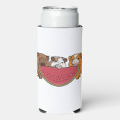 Speelse cavia's en watermeloen illustratie seltzer blikjeskoeler (Seltzer Achterkant)