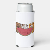 Speelse cavia's en watermeloen illustratie seltzer blikjeskoeler (Seltzer Voorkant)