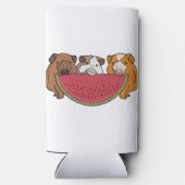 Speelse cavia's en watermeloen illustratie seltzer blikjeskoeler (Achterkant)