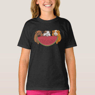 Speelse cavia's en watermeloen illustratie t-shirt