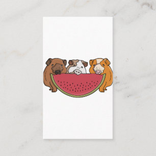 Speelse cavia's en watermeloen illustratie visitekaartje