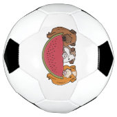 Speelse cavia's en watermeloen illustratie voetbal (Gedraaid)