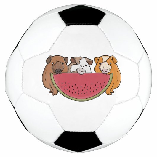 Speelse cavia's en watermeloen illustratie voetbal (Voorkant)