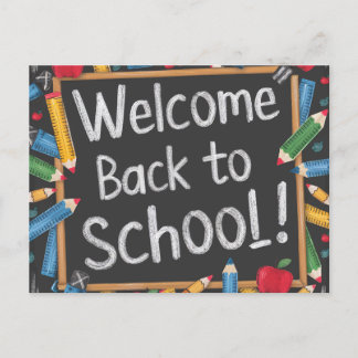 Speelse Chalkboard Welkom Terug naar school Briefkaart