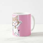 Speelse Chibi Cat Girl Koffiemok (Voorkant rechts)