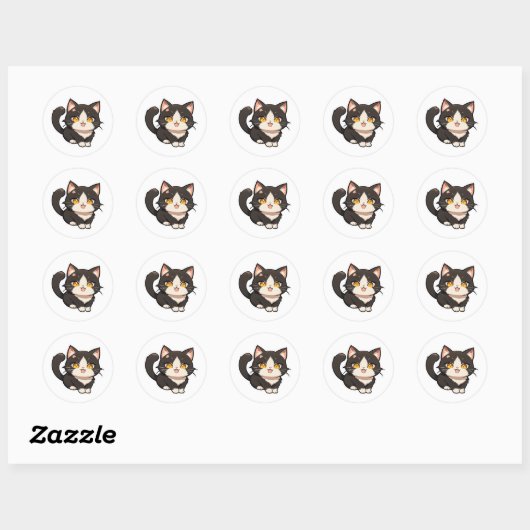 Speelse Chibi Cat Sticker (Vel)