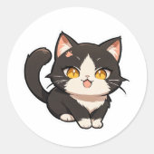 Speelse Chibi Cat Sticker (Voorkant)