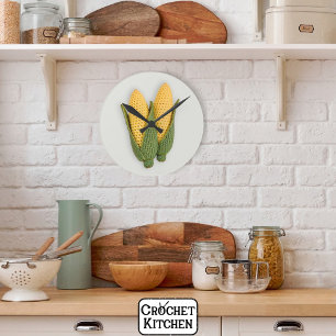 Speelse Chic Oma's Garden Modern Crochet Corn Ronde Klok