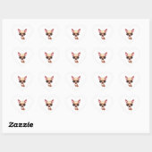 Speelse Chihuahua Hart Sticker (Vel)