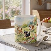 Speelse Chihuahuas in Bloemenweide Koffiemok