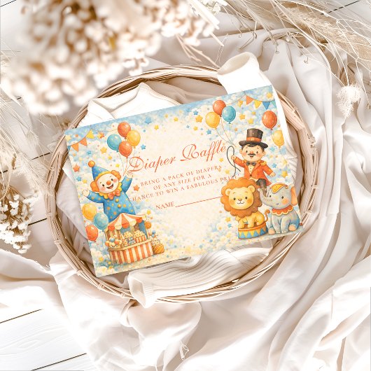 Speelse Circusvrienden Luiers Raffle Informatiekaartje