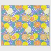 Speelse citrusvrucht & confetti Amalfikust Cadeaupapier (Vlak)