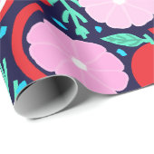 Speelse citrusvrucht & confetti Midnight Market Cadeaupapier (Rol Hoek)