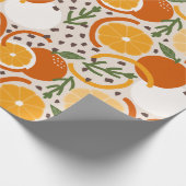 Speelse citrusvrucht & confetti retrokeuken cadeaupapier (Hoek)