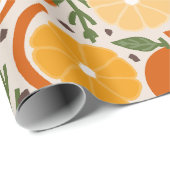 Speelse citrusvrucht & confetti retrokeuken cadeaupapier (Rol Hoek)