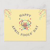 Speelse clown Confetti April Fools' Day Briefkaart (Voorkant)