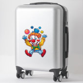 Speelse Clown die Springt met Felgekleurde Ballen Sticker (Koffer)