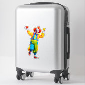 Speelse Clown die Springt met Felgekleurde Ballen Sticker (Koffer)