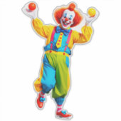 Speelse Clown die Springt met Felgekleurde Ballen Sticker (Voorkant)