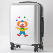 Speelse clown springt met felle ballen sticker (Koffer)