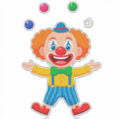 Speelse clown springt met felle ballen sticker (Voorkant)