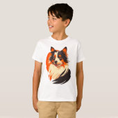 Speelse Collie Companion - Levendige hondenkunst T-shirt (Voorkant volledig)
