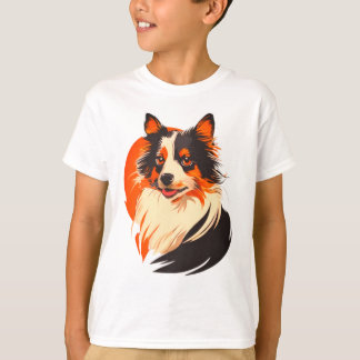 Speelse Collie Companion - Levendige hondenkunst T-shirt