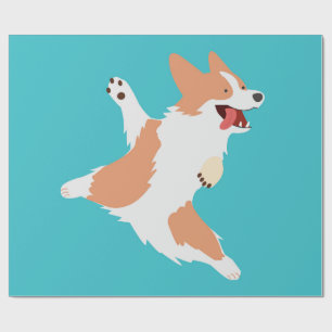 Speelse Corgi Cadeaupapier
