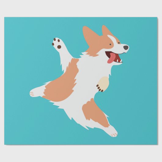 Speelse Corgi Cadeaupapier (Vlak)