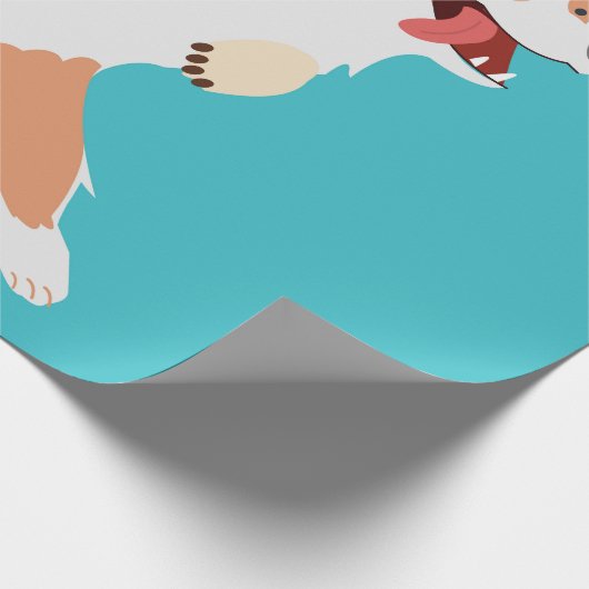 Speelse Corgi Cadeaupapier (Hoek)