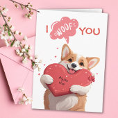 Speelse Corgi I Woof You Red Hearts Dog Valentijn Kaart