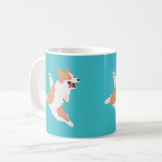 Speelse Corgi Koffiemok (Voorkant links)
