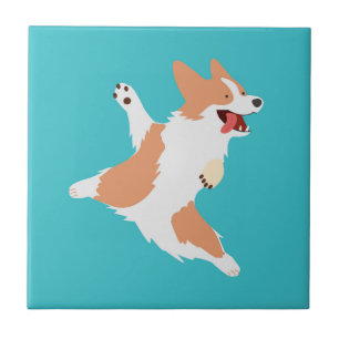 Speelse Corgi Tegeltje