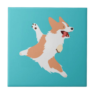 Speelse Corgi Tegeltje