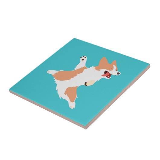 Speelse Corgi Tegeltje (Zijkant)